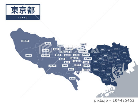 地図（地名入り）-東京都 104425452