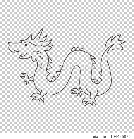 Simple Dragon Line Drawing Illustration 2024 Stock Illustration   104426870 