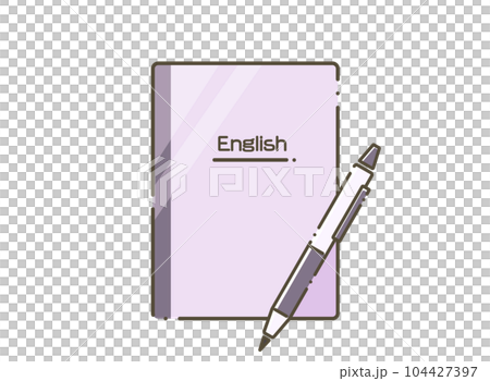 英語筆記本和筆 104427397