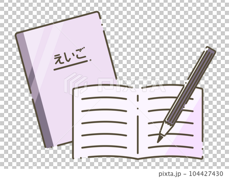 英語筆記本和鉛筆 104427430