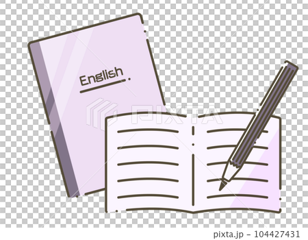 english notebook and pencil 104427431
