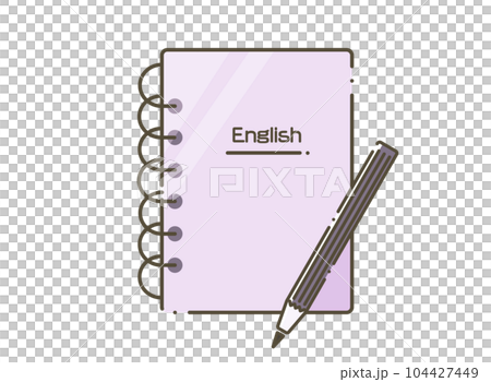 english notebook and pencil 104427449