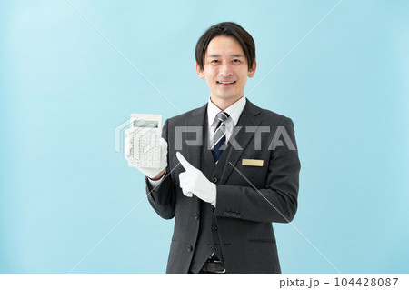 男性 白手袋 計算機 男性 白手袋 計算機 104428087