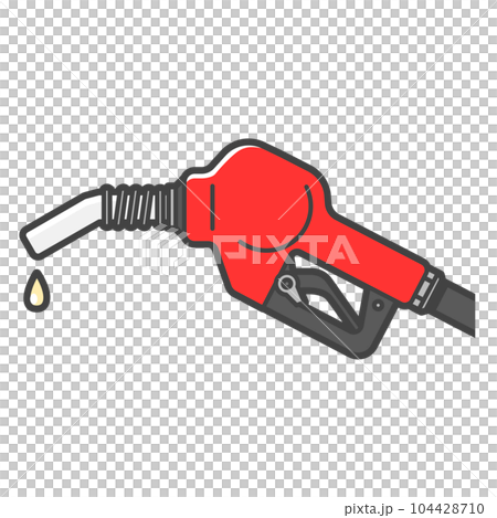 赤色、レギュラーのガソリン給油ノズル(注意・国により、油種と給油ガンの色が異なります) 104428710