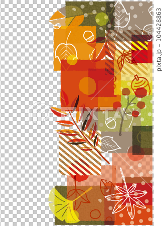 Autumn leaves pattern pattern collage background material 104428863