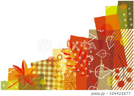 秋の紅葉 パターン柄のコラージュ風背景素材 秋の紅葉 パターン柄のコラージュ風背景素材 104428877
