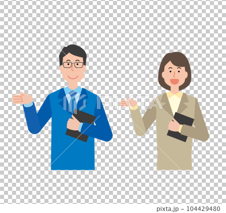 男女引導插畫 104429480