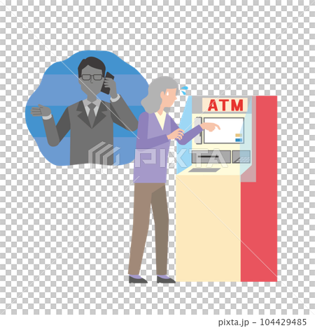 ATM 轉賬欺詐圖像插圖 104429485