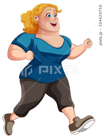 woman jogging cartoon