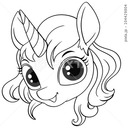 Coloring Page Outline of Cute Unicorn Coloring Page Outline of Cute Unicorn 104429804