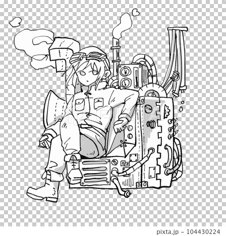 【原画　一点モノ❗️】銀河忍　　色鉛筆　イラスト　スチームパンク スチームパンクのイラスト素材 [104430224] - PIXTA
