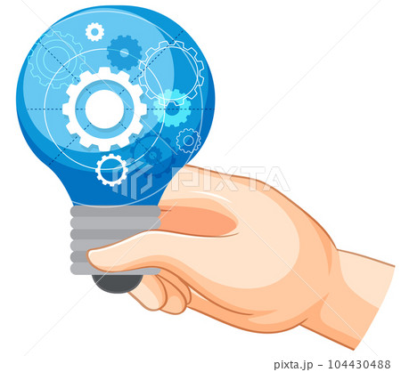 Gears inside light bulb icon design 104430488