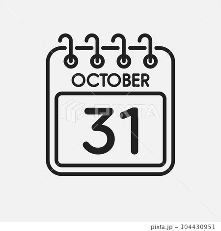 Icon page calendar day - 31 October 104430951