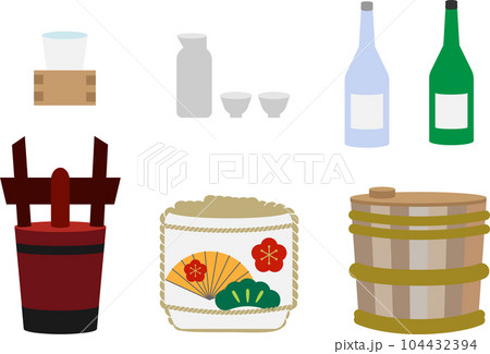 日本酒イラストセット 104432394
