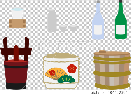 日本酒イラストセット 104432394