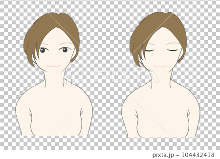 可愛女孩裸體插畫素材（4） 104432418
