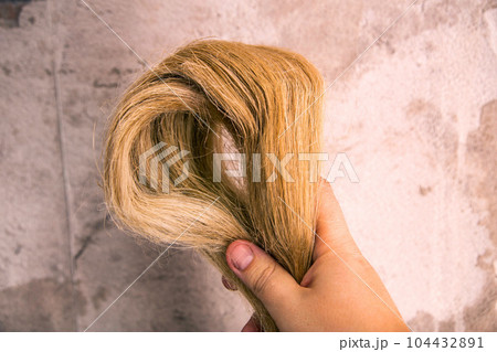 Plumbing linen is used when connecting couplings and fittings in plumbing. Close-up 104432891