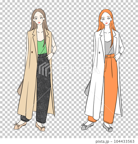 長款馬甲時尚女性 長款馬甲時尚女性 104433563