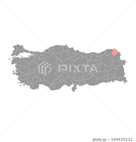 Ardahan province map, administrative divisions of Turkey. Vector illustration. Ardahan province map, administrative divisions of Turkey. Vector illustration. 104435212