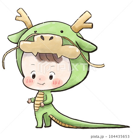 龍の着ぐるみを着た男の子のイラスト 龍の着ぐるみを着た男の子のイラスト 104435653