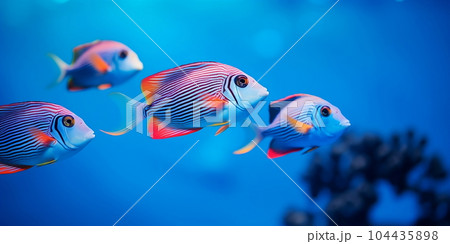 Tropical sea underwater fishes on coral reef. Aquarium oceanarium wildlife colorful marine panorama landscape nature snorkeling diving Tropical sea underwater fishes on coral reef. Aquarium oceanarium wildlife colorful marine panorama landscape nature snorkeling diving 104435898