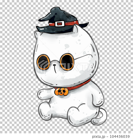white cat on halloween white cat on halloween 104436039