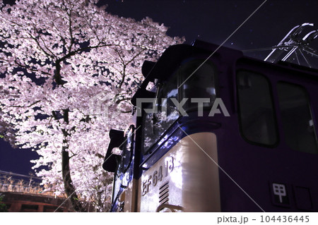 夜桜の下ひっそりと佇むEF64-18号機電気機関車_2023/4/1撮影 104436445