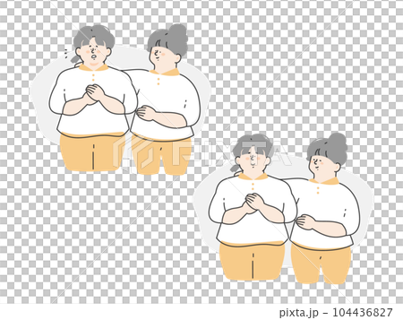 新人介護スタッフを励ます先輩介護スタッフ 104436827