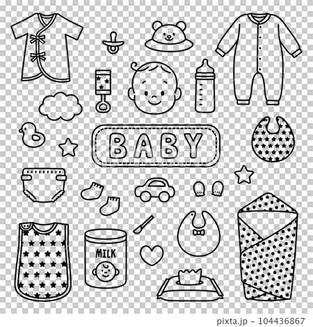 Baby baby icon set simple monochrome 104436867