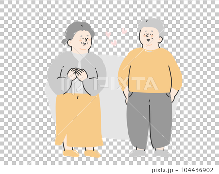 友好微笑的年長夫婦（男性和女性） 104436902