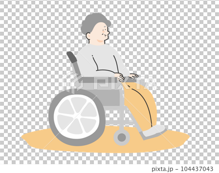 Senior men on a wheelchair Senior men on a wheelchair 104437043