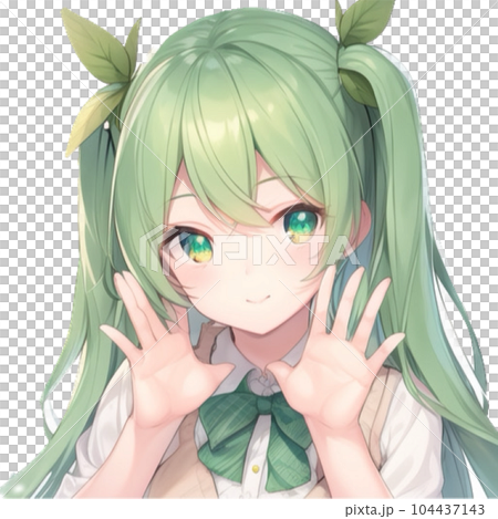 翠の目が印象的な少女のイラスト素材 [104437143] - PIXTA