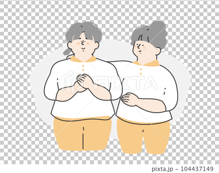 Senior nursing staff encouraging new nursing staff 104437149