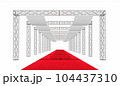 レッドカーペットの通路の3dレンダリング 104437310