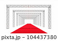 レッドカーペットの通路の3dレンダリング 104437380