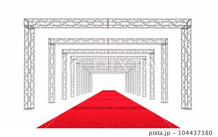 レッドカーペットの通路の3dレンダリング 104437380
