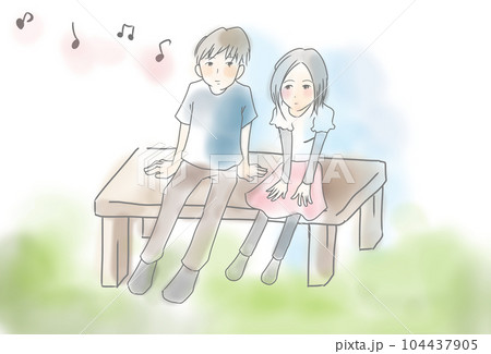 かわいいカップルのイラスト素材(1) 104437905