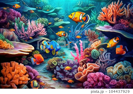 南国の海のスキューバダイビングイメージ 南国の海のスキューバダイビングイメージ 104437929