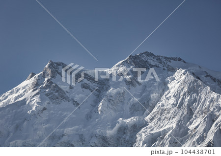 Nanga Parbat is the ninth highest mountain in the world at 8,126 meters, from Fairy Meadows,Gilgit-Baltistan, Pakistan, 104438701