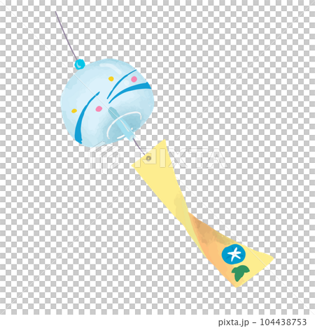 A hand-drawn wind chime like a picture book 104438753