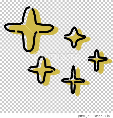 シンプルなダイヤや十字型のキラキライラストセット 104439710