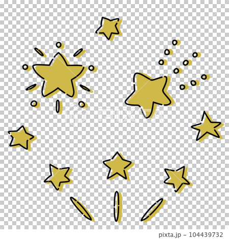 各種金色星星的插圖集 各種金色星星的插圖集 104439732