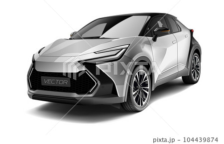Realistic grey metallic black sport two tone luxury car on white metallic background vector Realistic grey metallic black sport two tone luxury car on white metallic background vector 104439874