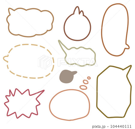 茶色っぽい手描き吹き出し 茶色っぽい手描き吹き出し 104440111