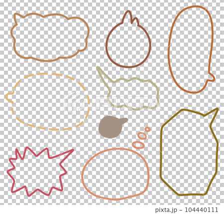 茶色っぽい手描き吹き出し 茶色っぽい手描き吹き出し 104440111
