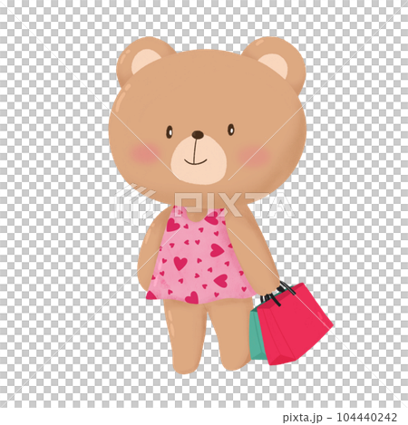 shopping with teddy bear shopping with teddy bear 104440242