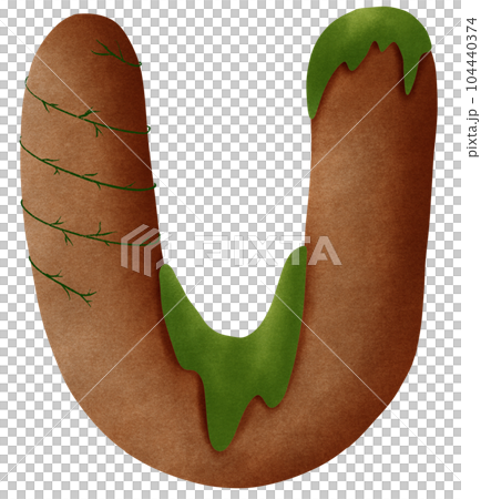 Rocky mountain U alphabet capital letter 104440374