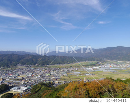 冨士山展望台より望む大洲盆地(愛媛県大洲市) 冨士山展望台より望む大洲盆地(愛媛県大洲市) 104440411