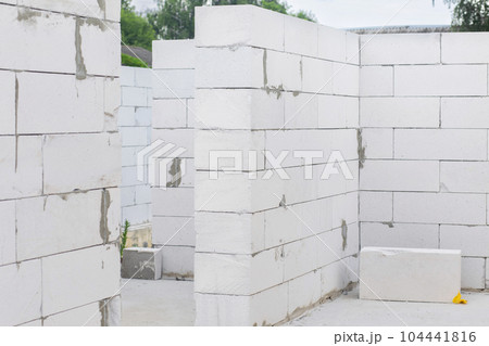 The walls are built from gas block. The walls are built from gas block. 104441816