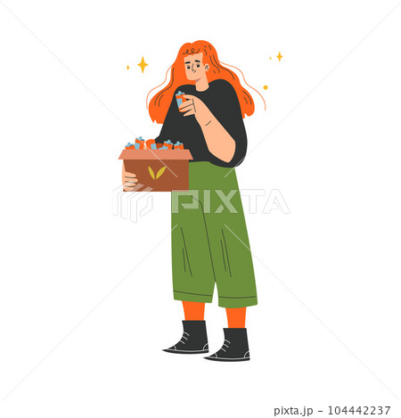 Eco-friendly Lifestyle with Woman Character Sorting Garbage Vector Illustration Eco-friendly Lifestyle with Woman Character Sorting Garbage Vector Illustration 104442237